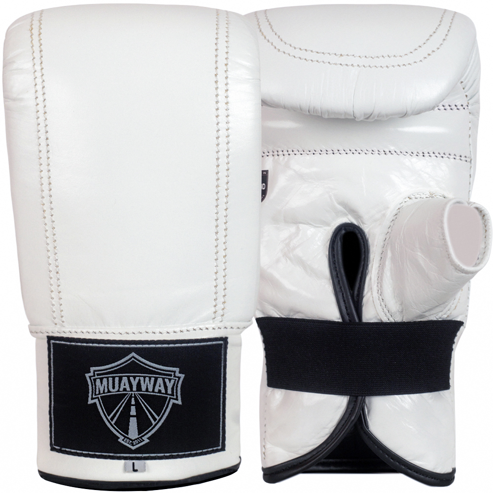 Muayway Снарядные Перчатки Тайский Бокс Резинка Белые 