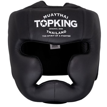 Top King TKHGEC-LV Боксерский Шлем Тайский Бокс "Extra Coverage" Черный