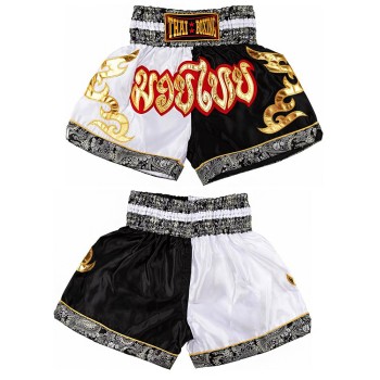 Thaiboxing Тайские Шорты Тайский Бокс Черно-Белые 