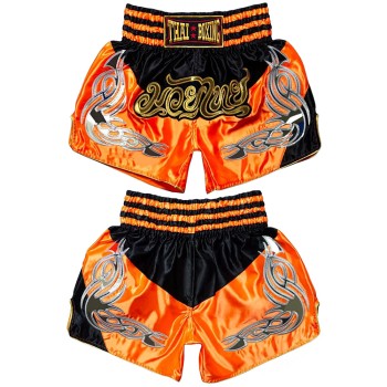Thaiboxing Тайские Шорты Тайский Бокс Оранжево-Черные