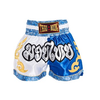 Thaiboxing Тайские Шорты Тайский Бокс Сине-Белые