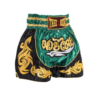 Thaiboxing Тайские Шорты Тайский Бокс Зелено-Черные