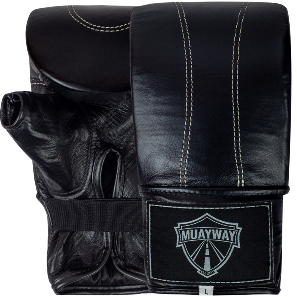 Muayway Снарядные Перчатки Тайский Бокс Резинка Черные