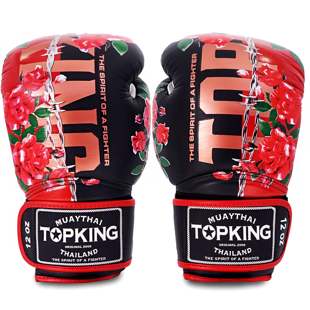 Top King TKBGRS Боксерские Перчатки Тайский Бокс "Rose" Черный