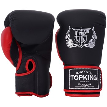 Top King "Reborn" Боксерские Перчатки Тайский Бокс Черно-Красные
