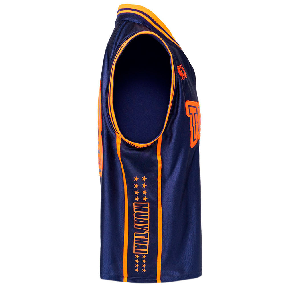 Top King Майка Тренировочная Тайский Бокс Сине-Оранжевая