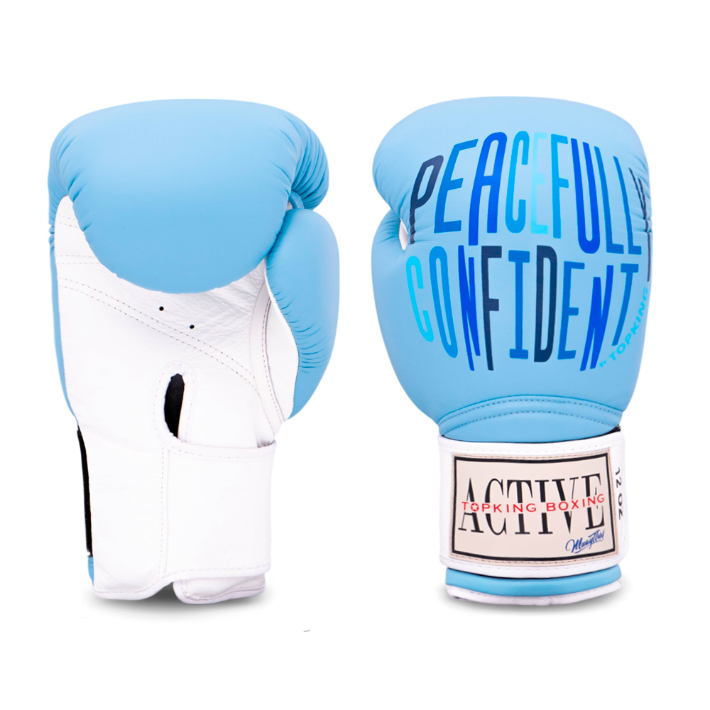 Top King "Active Muay Thai" Боксерские Перчатки Тайский Бокс Lite Blue