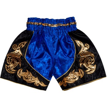 Детские Шорты Тайский Бокс "Thaiboxing" Синие с Золотом