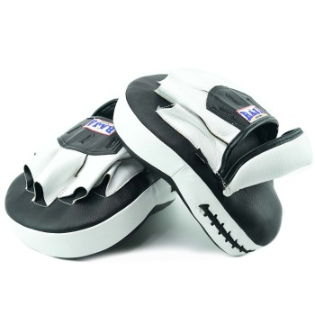 Raja Boxing RPM-6A Лапы Боксерские Тайский Бокс Гнутые Черно-Белые