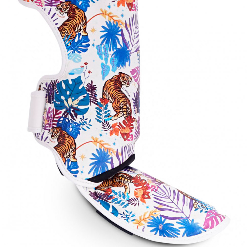 Top King "Wild Tiger" Защита Голени Тайский Бокс White