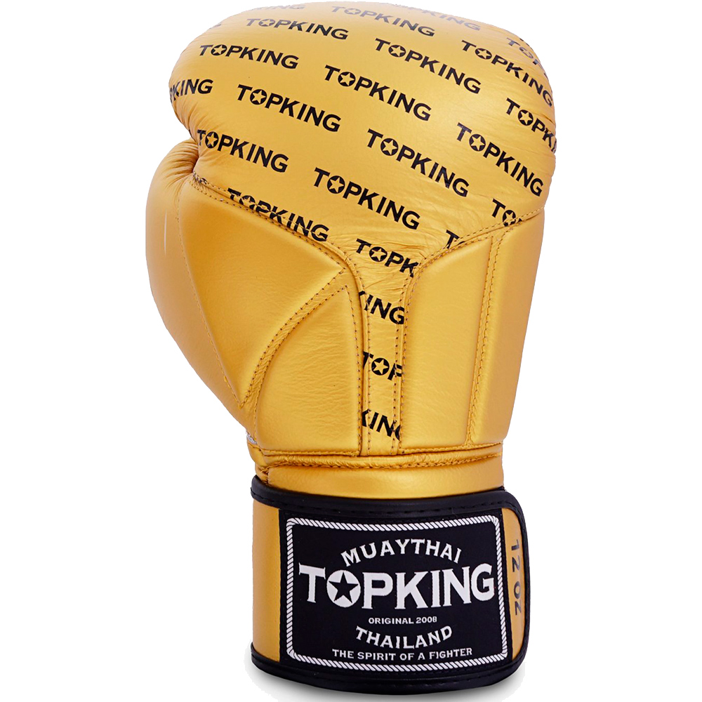 Top King "Full Impact Single Tone" Боксерские Перчатки Тайский Бокс Gold