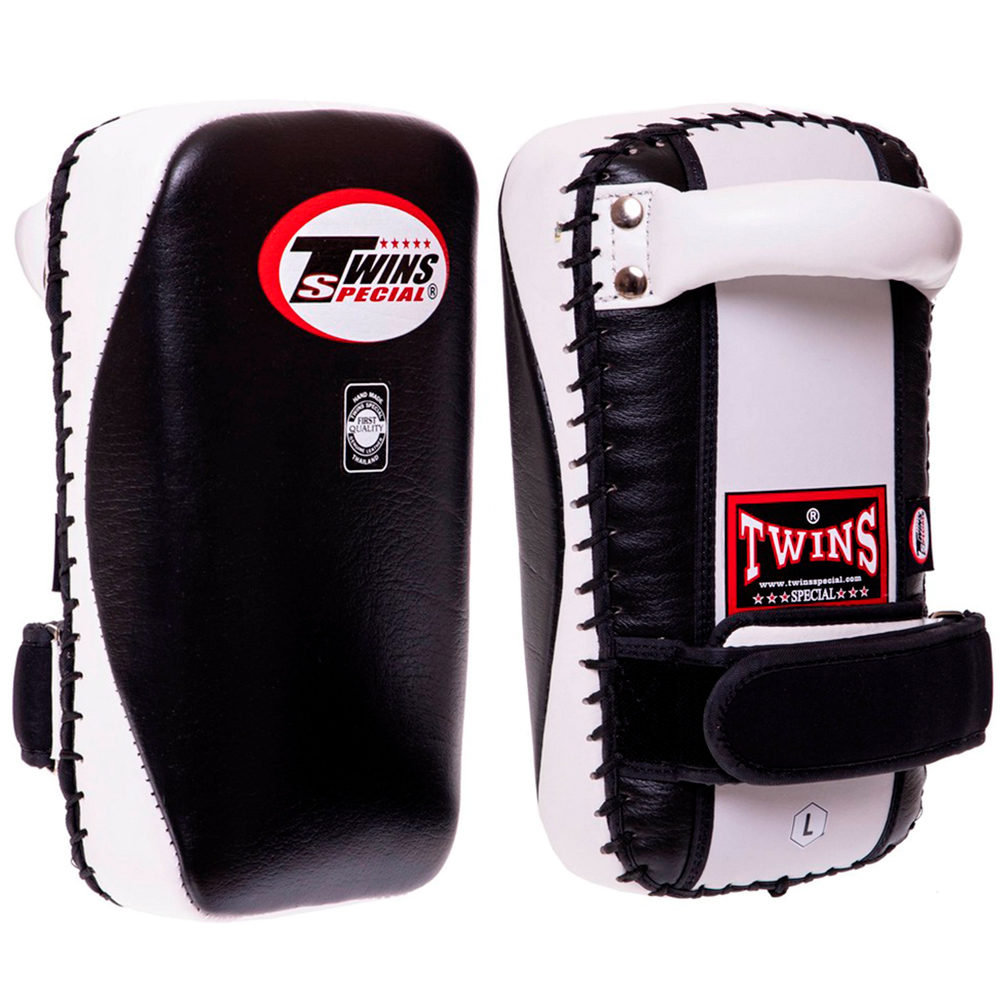 Twins Special KPL14 Тайские Пады Изогнутые Тайский Бокс Черно-Белые