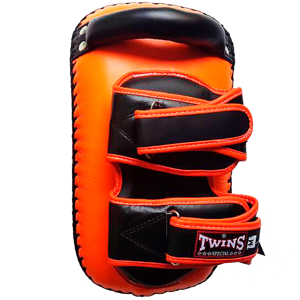 Twins Special KPL12 Пады Тайские "Deluxe" Тайский Бокс Изогнутые Оранжево-Черные
