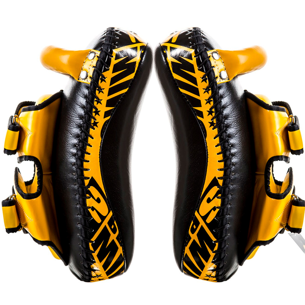 Twins Special KPL12 Пады Тайские "Deluxe" Тайский Бокс Изогнутые Черно-Золотые