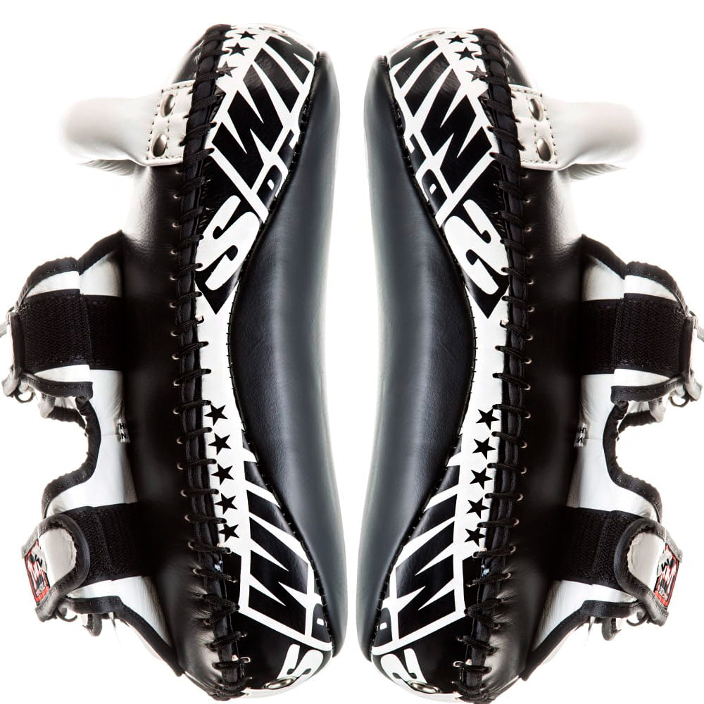 Twins Special KPL12 Пады Тайские "Deluxe" Тайский Бокс Изогнутые Черно-Белые 