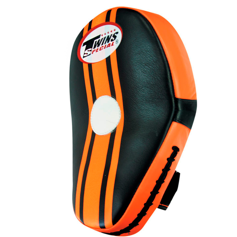 Twins Special KPL11 Пады Тайские "Curved Leaf Kick Pads" Тайский Бокс Черно-Оранжевый