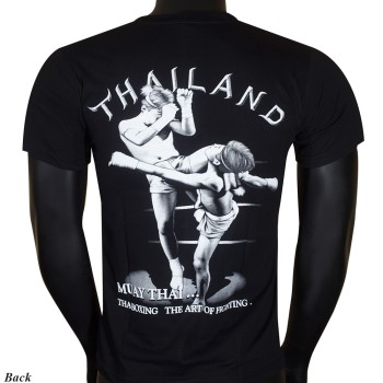 Футболка Тайская Хлопок "Thailand Sparring" Черная 