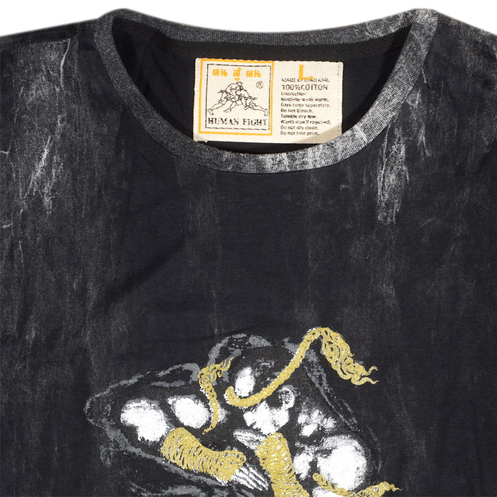 Human FIght Футболка Тайский Бокс Органический Хлопок Серая