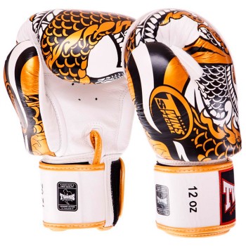 Twins Special FBGVL3-52 Боксерские Перчатки Тайский Бокс "Nagas" Бело-Золотые