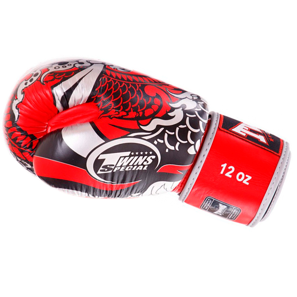Twins Special FBGVL3-52 Боксерские Перчатки Тайский Бокс "Nagas" Красно-Серебряные