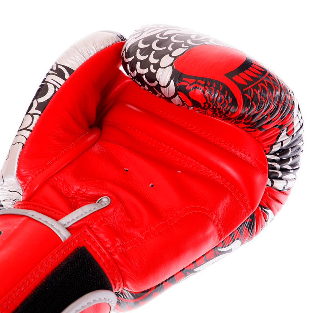 Twins Special FBGVL3-52 Боксерские Перчатки Тайский Бокс "Nagas" Красно-Серебряные