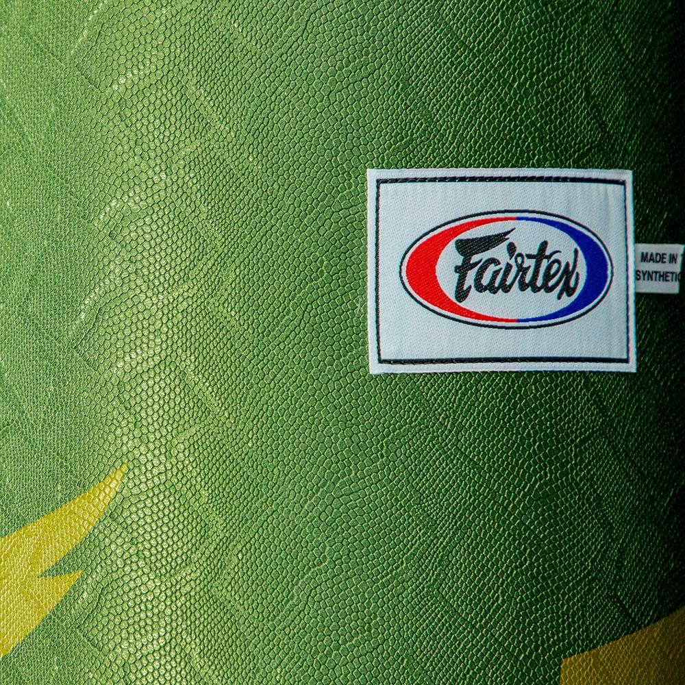 Fairtex HB6PY Мешок Боксерский Тайский Бокс Тайский Банан "Muay Thai Banana Bag Python Print” Зелено-Золотой