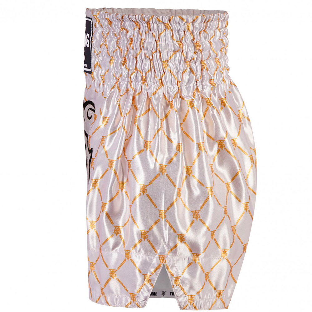 Top King TKTBS-213 Шорты Тайский Бокс Белые с Золотом