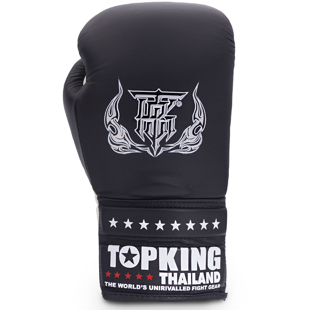 Top King "Competition Official" Боксерские Перчатки Тайский Бокс Черно-Белые