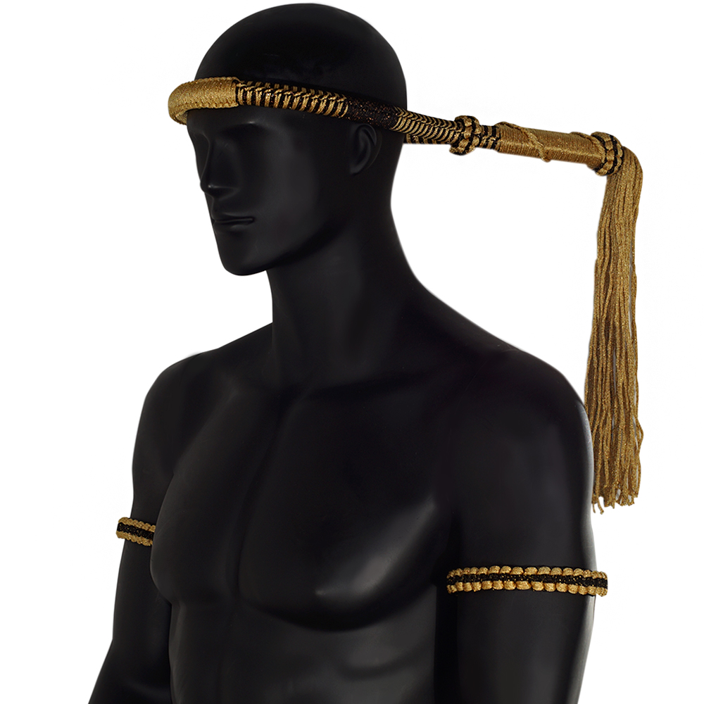 Монгкон и 2 Пратьята Тайскийс Бокс Комплект Муай Тай Ручная Работа Золотой с Черным