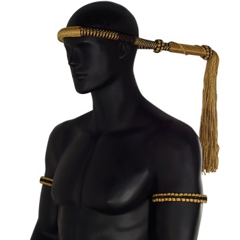 Монгкон и 2 Пратьята Тайскийс Бокс Комплект Муай Тай Ручная Работа Золотой с Черным