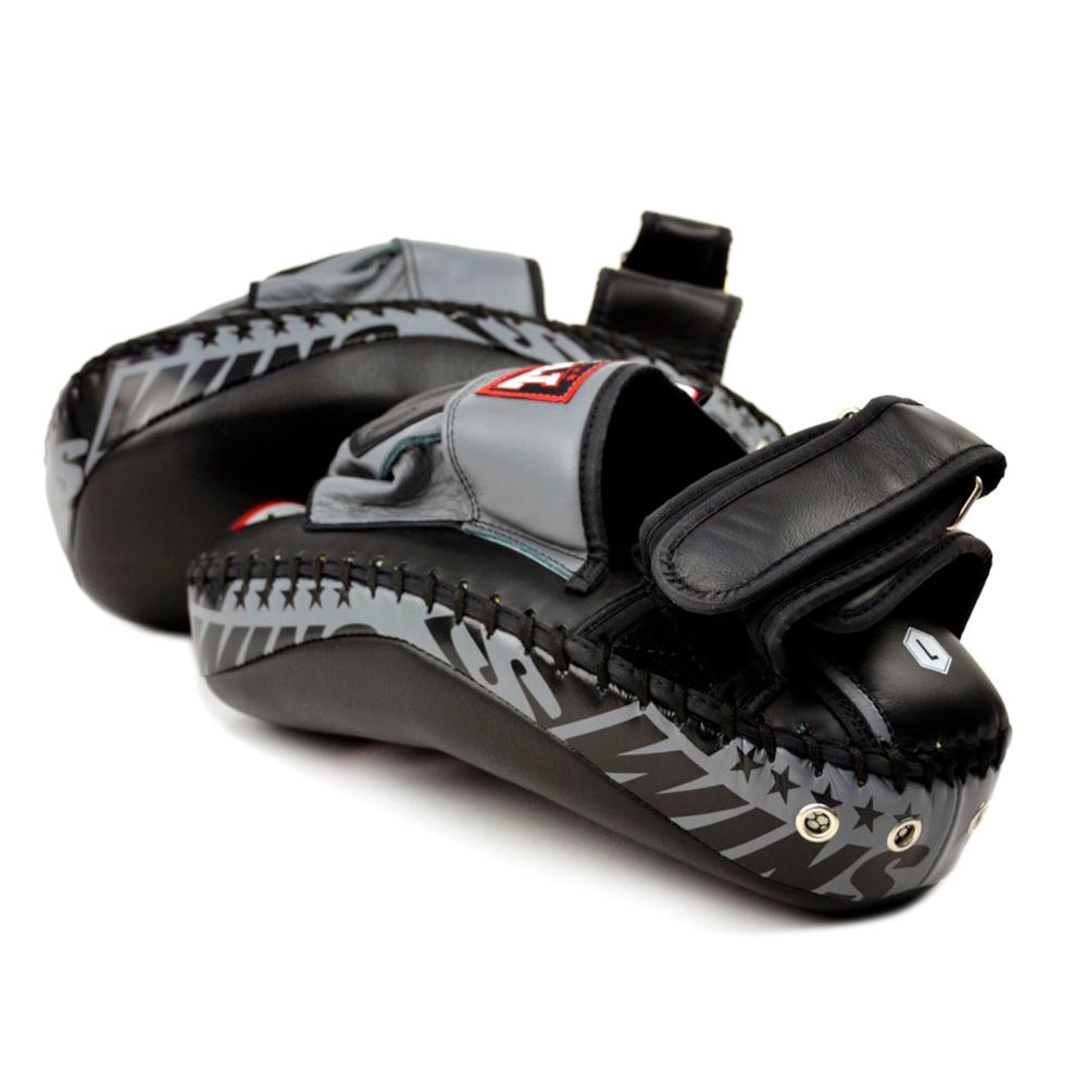 Twins Special PML23 Тайские Лапы-Пады Гибрид Тайский Бокс "Hybrid Focus Mitts" Черно-Серые