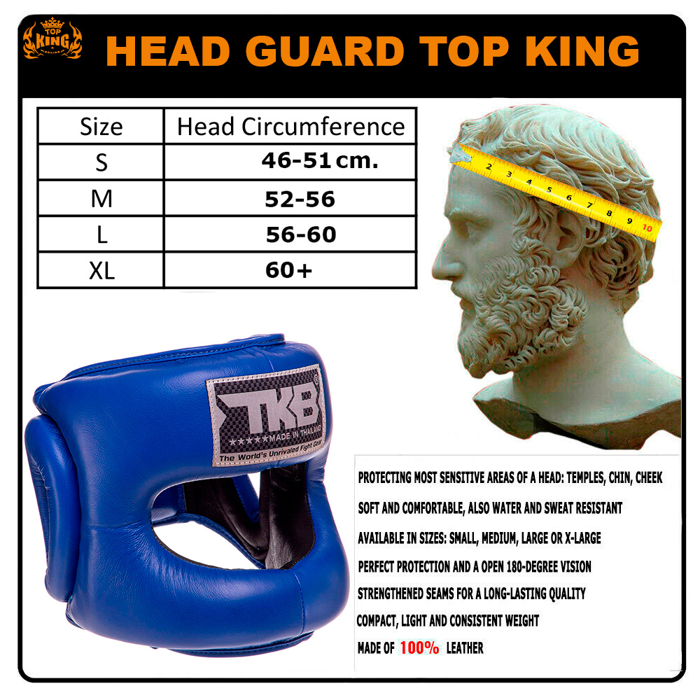 Top King TKHGPT (CC) Боксерский Шлем Бампер Тайский Бокс "Head Guard Pro Training" Синий