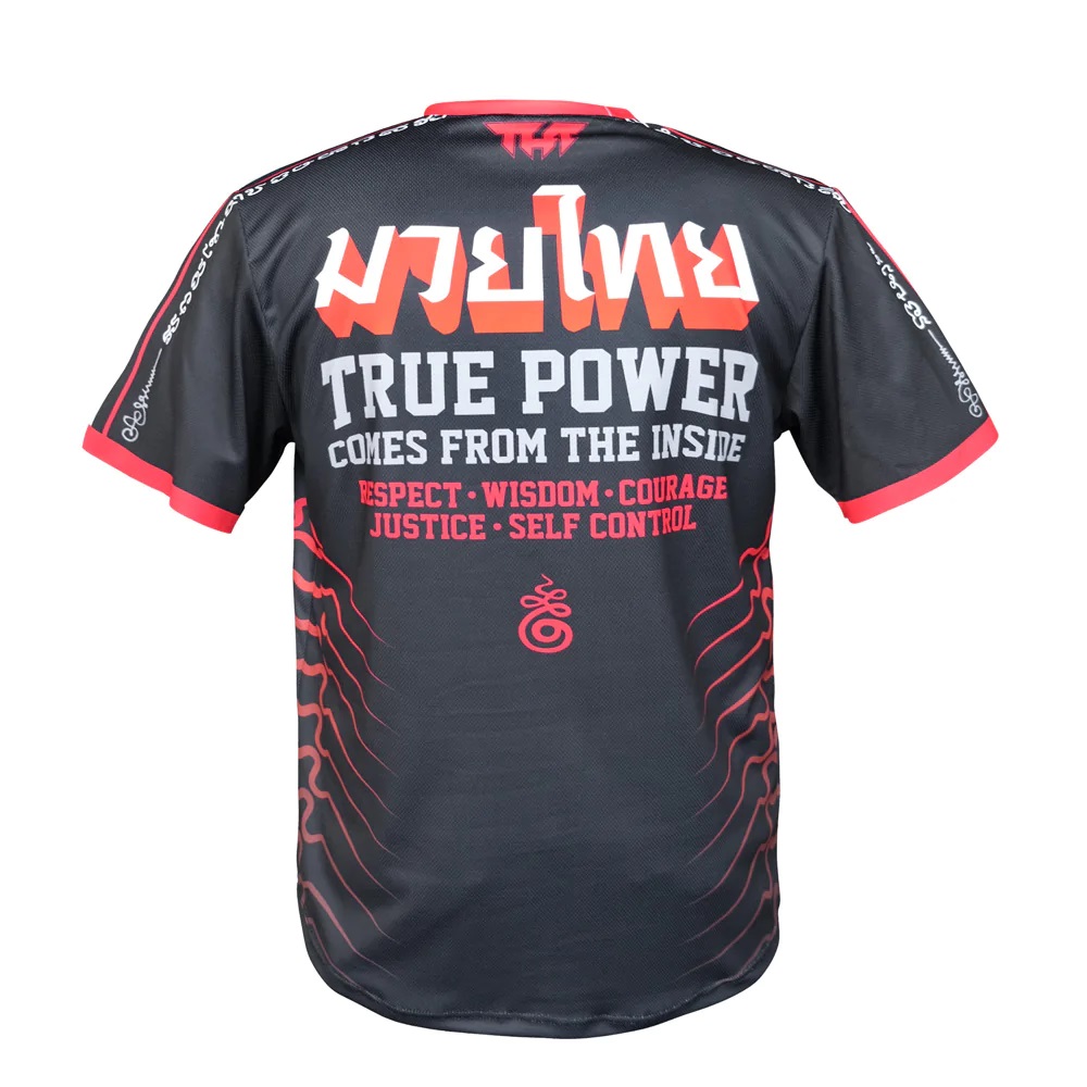 TUFF Футболка Тайский Бокс Тренировочная "True Power Double Tiger Black"