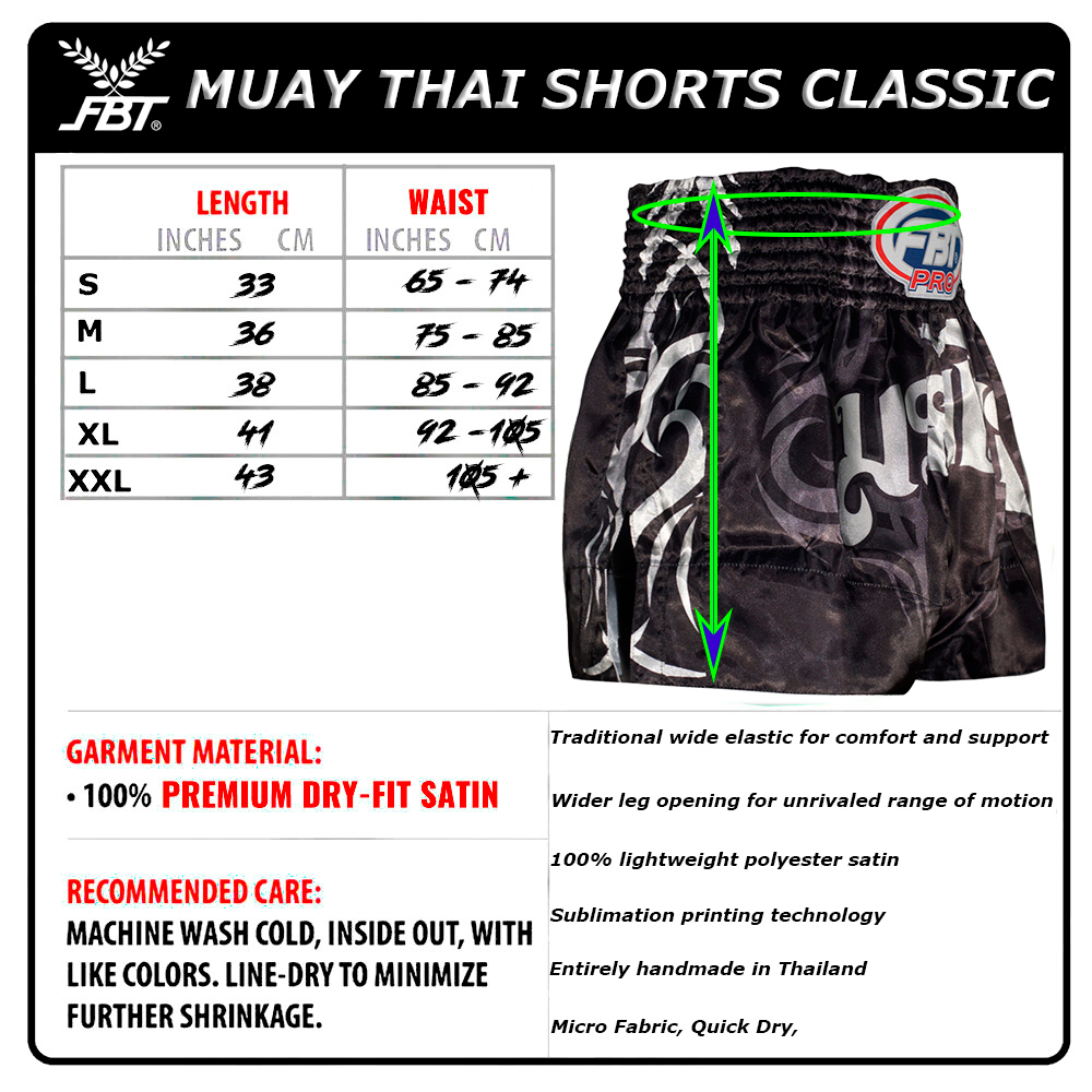 FBT Шорты Тайский Бокс "Classic" Черные