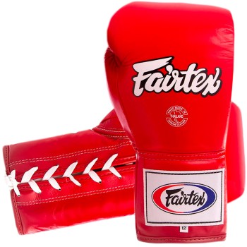 Fairtex BGL6 Боксерские Перчатки Тайский Бокс Шнурки Lace Up Красные