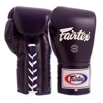 Fairtex BGL6 Боксерские Перчатки Тайский Бокс Шнурки Lace Up Синие