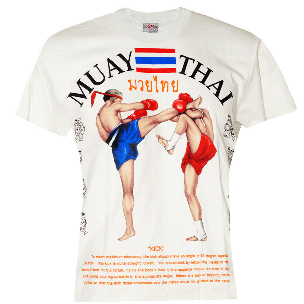 Футболка Тайский Бокс Хлопок "Classic Muay Thai Sparing" White