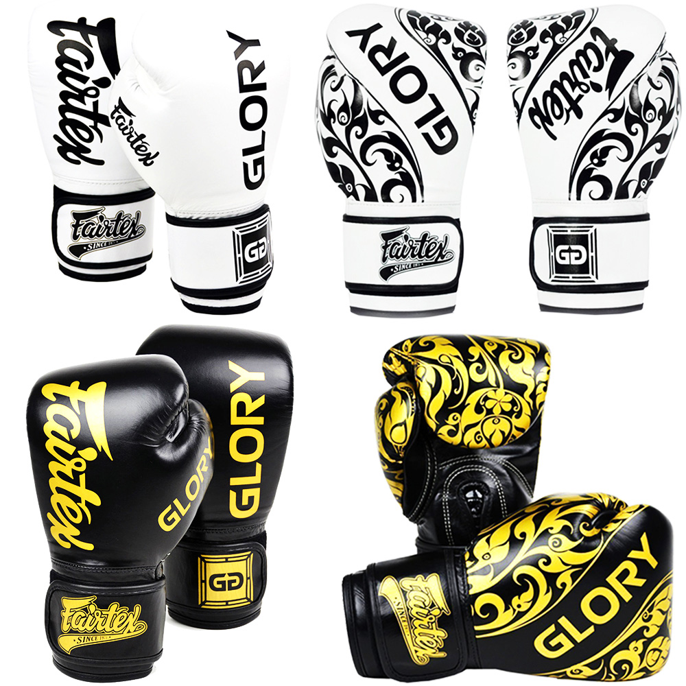 Fairtex BGVGL2 "Glory" Боксерские Перчатки Тайский Бокс Шнурки Белые