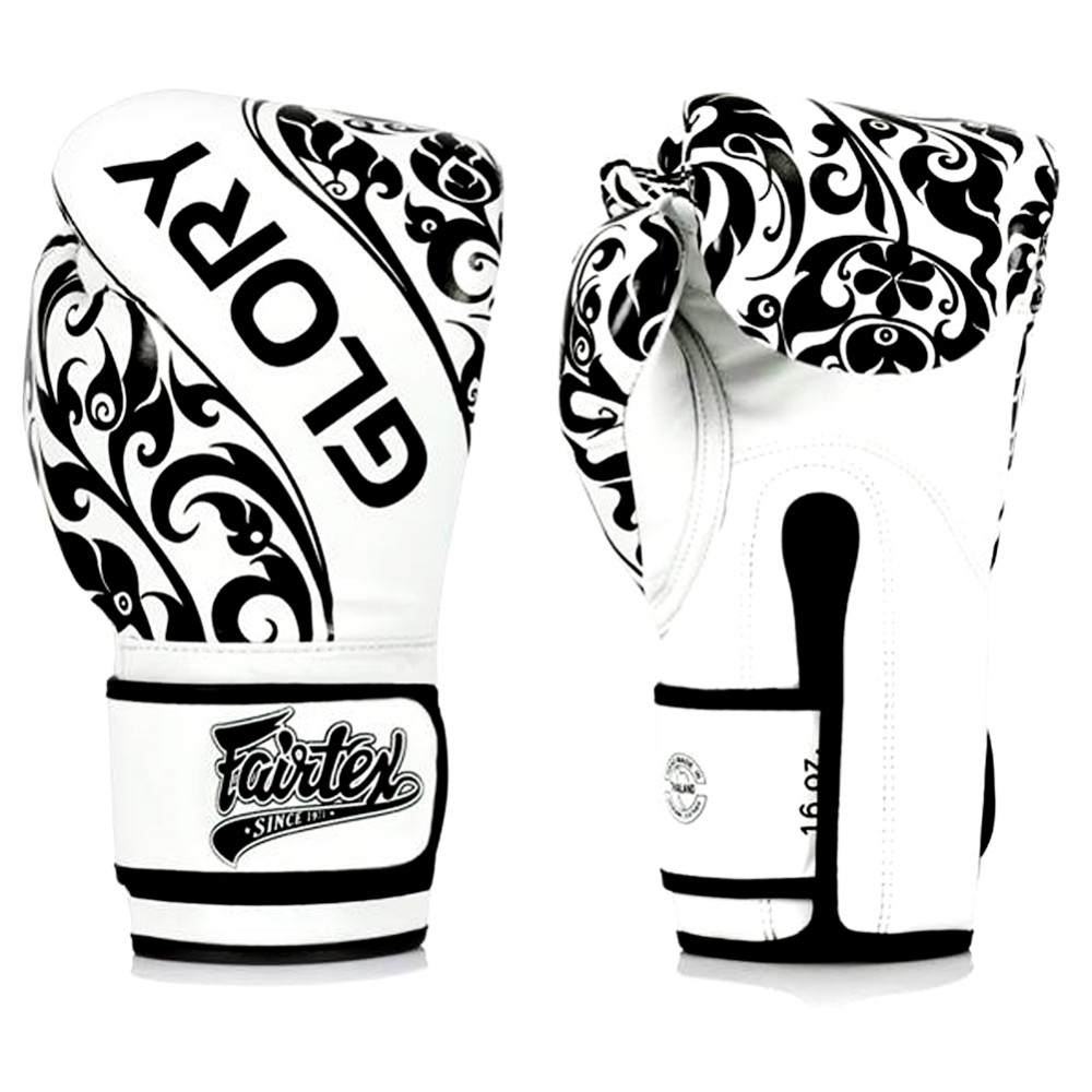 Fairtex BGVG2 "Glory" Боксерские Перчатки Тайский Бокс Липучка Белые