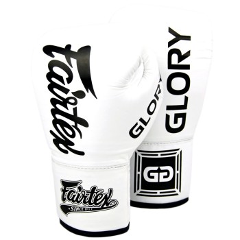 Fairtex BGLG1 "Glory" Боксерские Перчатки Тайский Бокс Шнурки Белые
