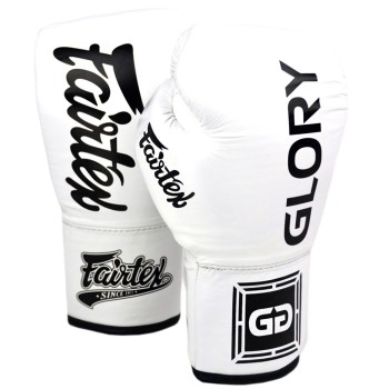Fairtex BGLG1 "Glory" Боксерские Перчатки Тайский Бокс Шнурки Белые