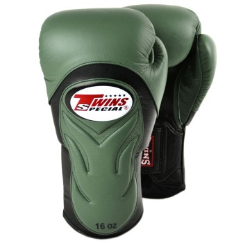 Twins Special BGVL6 Боксерские Перчатки Тайский Бокс Олива с Черным
