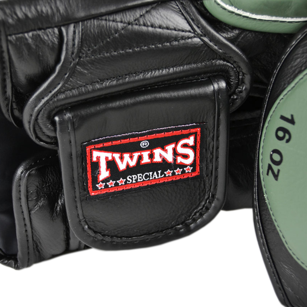 Twins Special BGVL6 Боксерские Перчатки Тайский Бокс Олива с Черным