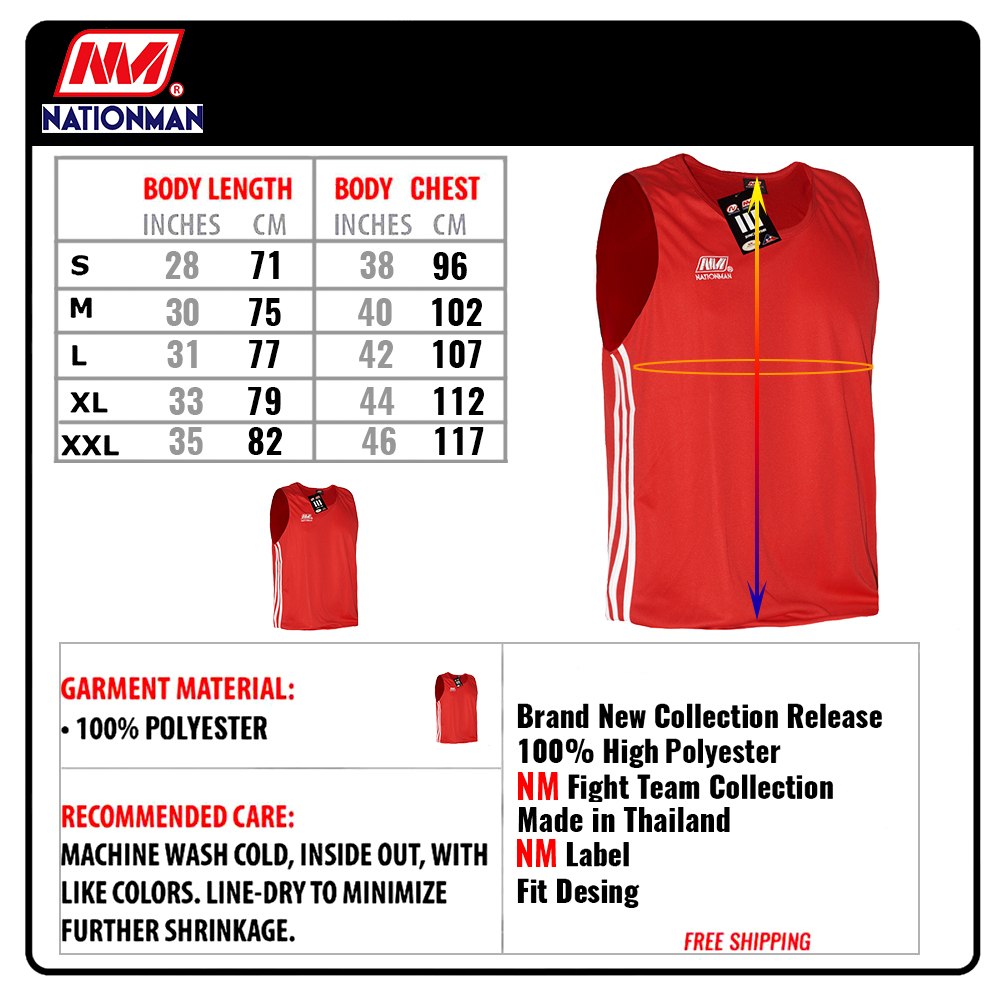 Nationman Майка Тайский Бокс Тренировочная Красная