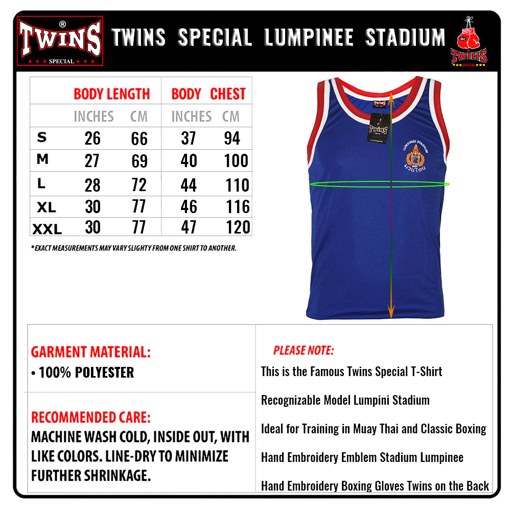 Twins Special TSL1 Майка Тайский бокс Стадиона Лумпини Lumpinee Синяя