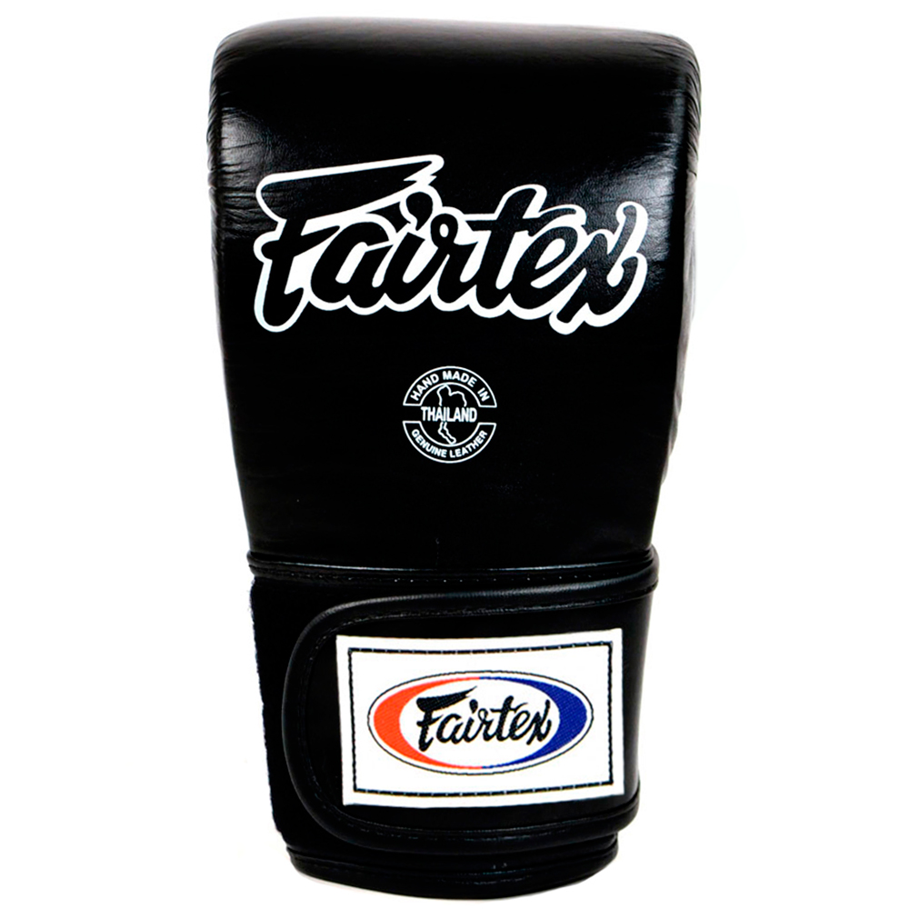Fairtex TGO3 Снарядные Перчатки Тайский Бокс Открытый Большой Палец Черные