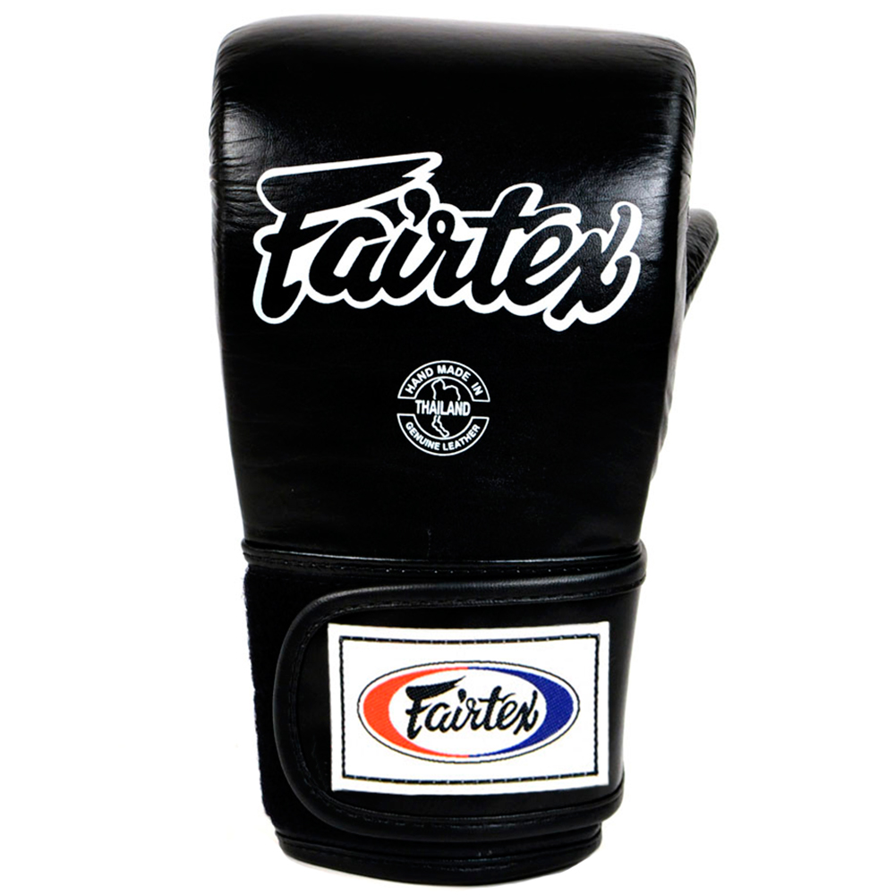 Fairtex TGT7 Снарядные Перчатки Тайский Бокс Закрытый Большой Палец Черные