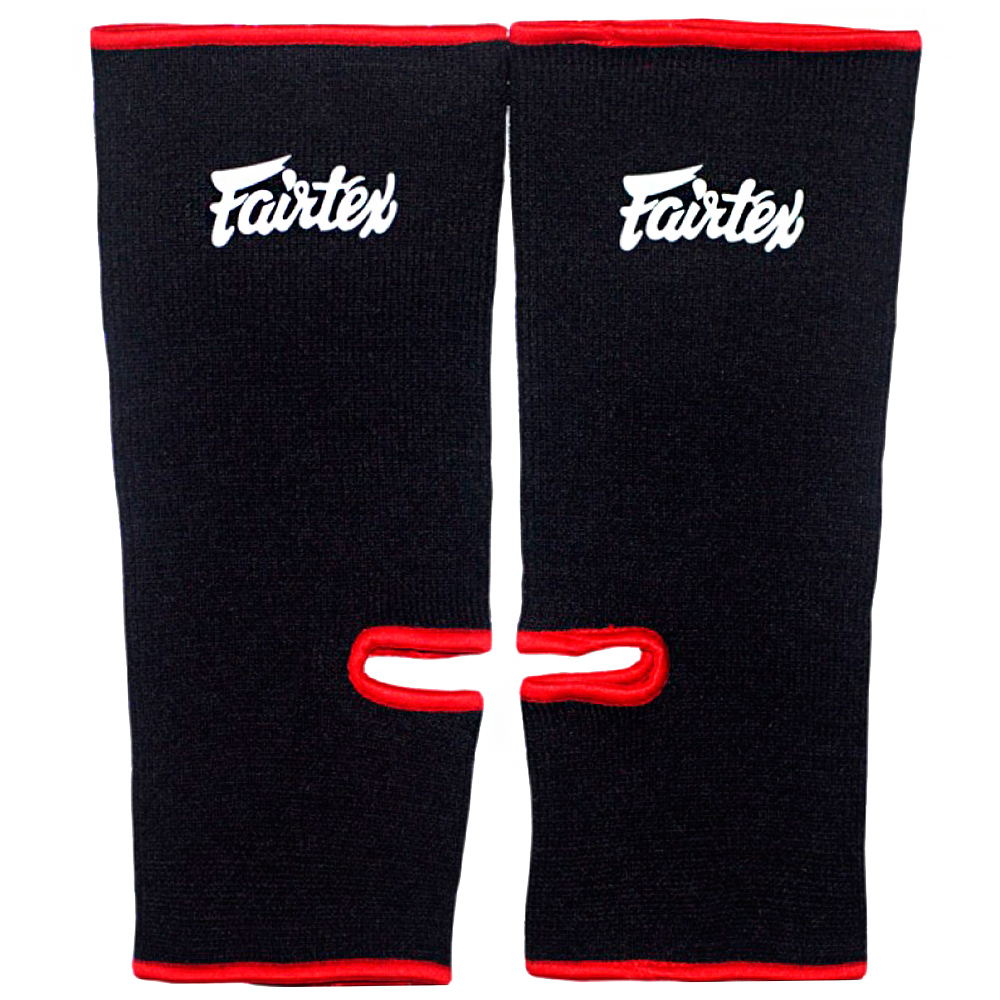 Fairtex AS1 Суппорт Голеностопа Тайский бокс Черный с Красным Кантом