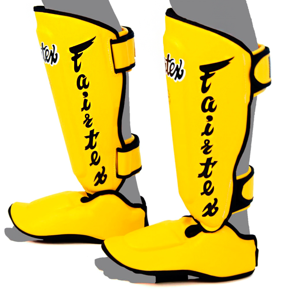 Fairtex SP7 Защита Голени "Twister Detachable In-Step" Разборная Тайский Бокс Желтый