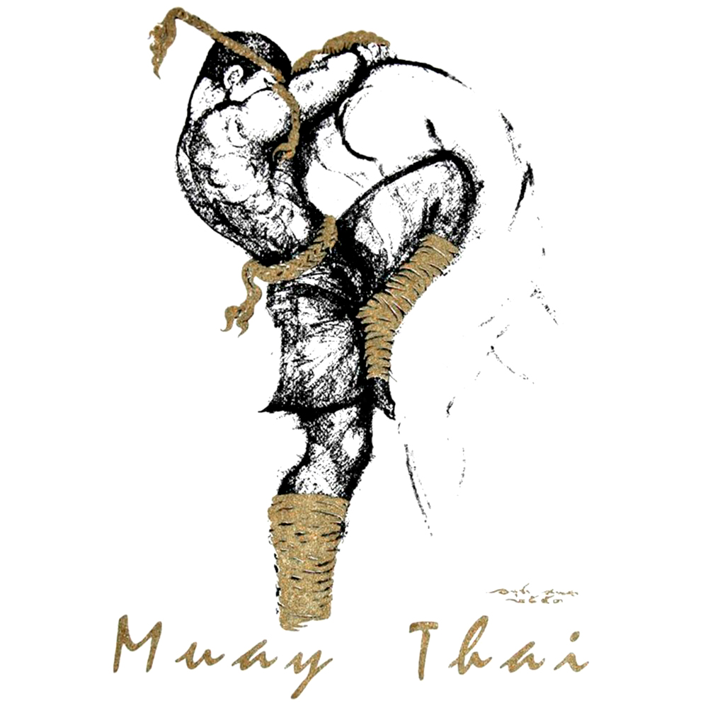 Human FIght Футболка Тайский Бокс Органический Хлопок Белая HN-113